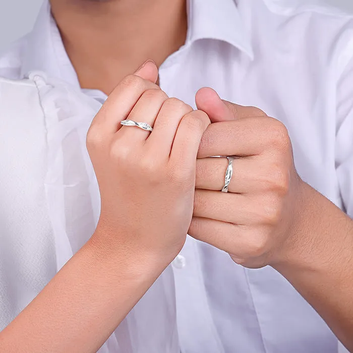 Silver Zirconia Twist Couple Bands Giva