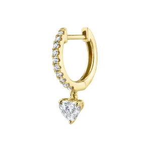 SINGLE DIAMOND HUGGIE WITH DIAMOND HEART DROP Anita Ko