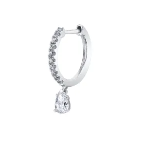SINGLE DIAMOND HUGGIE WITH PEAR DIAMOND DROP Anita Ko