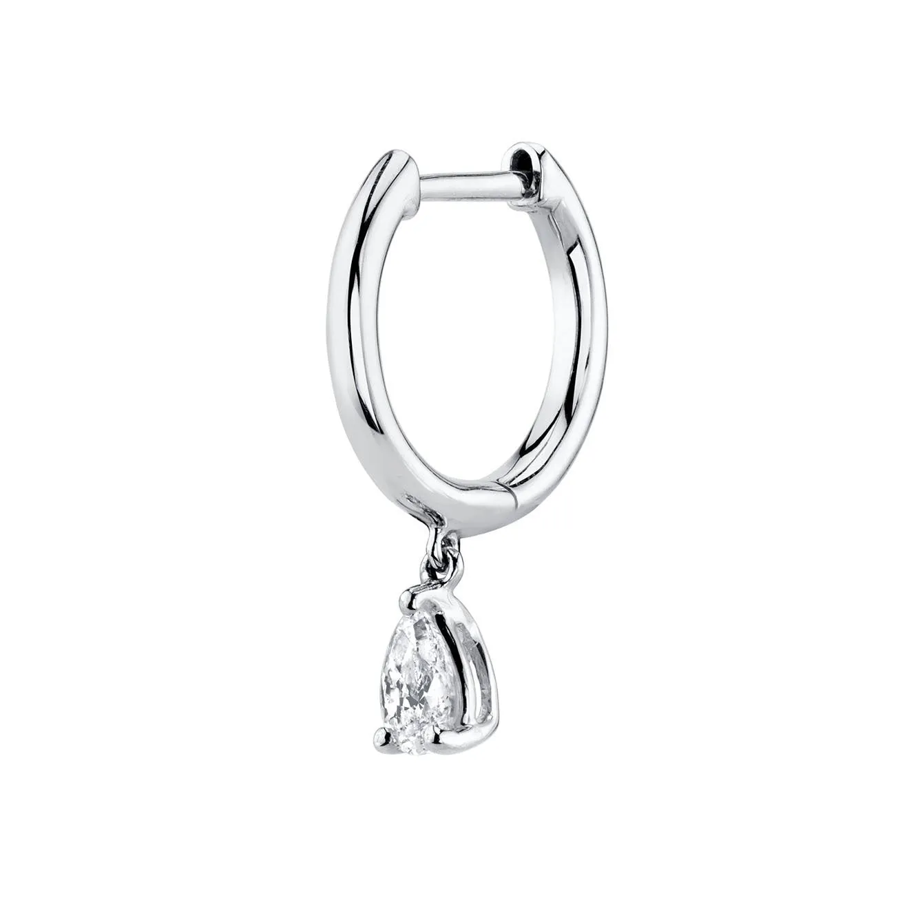 SINGLE HUGGIE WITH PEAR DIAMOND DROP Anita Ko
