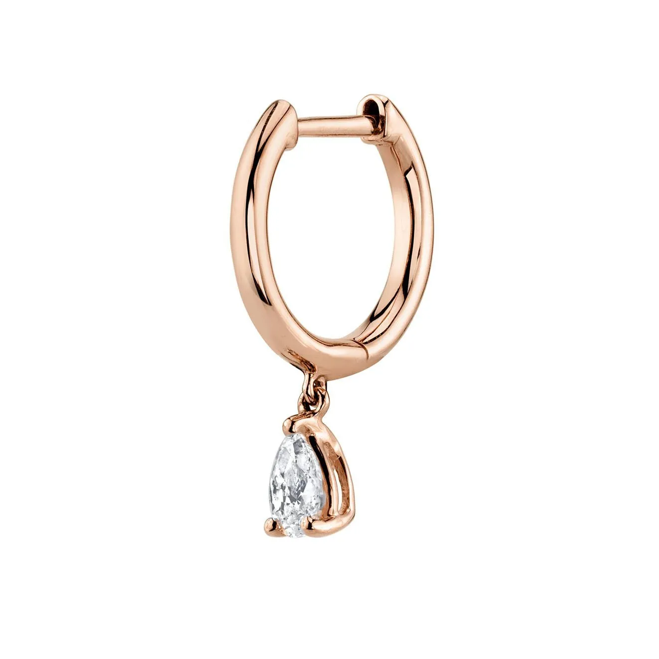 SINGLE HUGGIE WITH PEAR DIAMOND DROP Anita Ko
