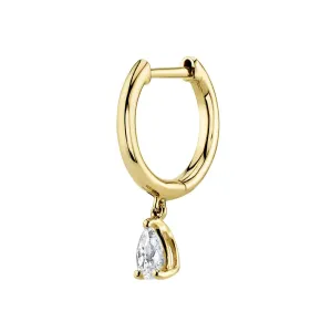 SINGLE HUGGIE WITH PEAR DIAMOND DROP Anita Ko