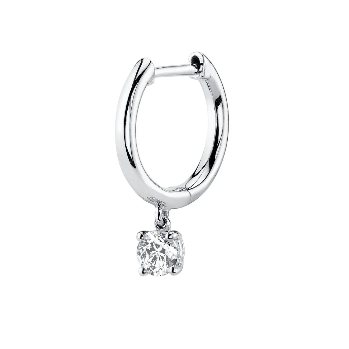 SINGLE HUGGIE WITH ROUND DIAMOND DROP Anita Ko