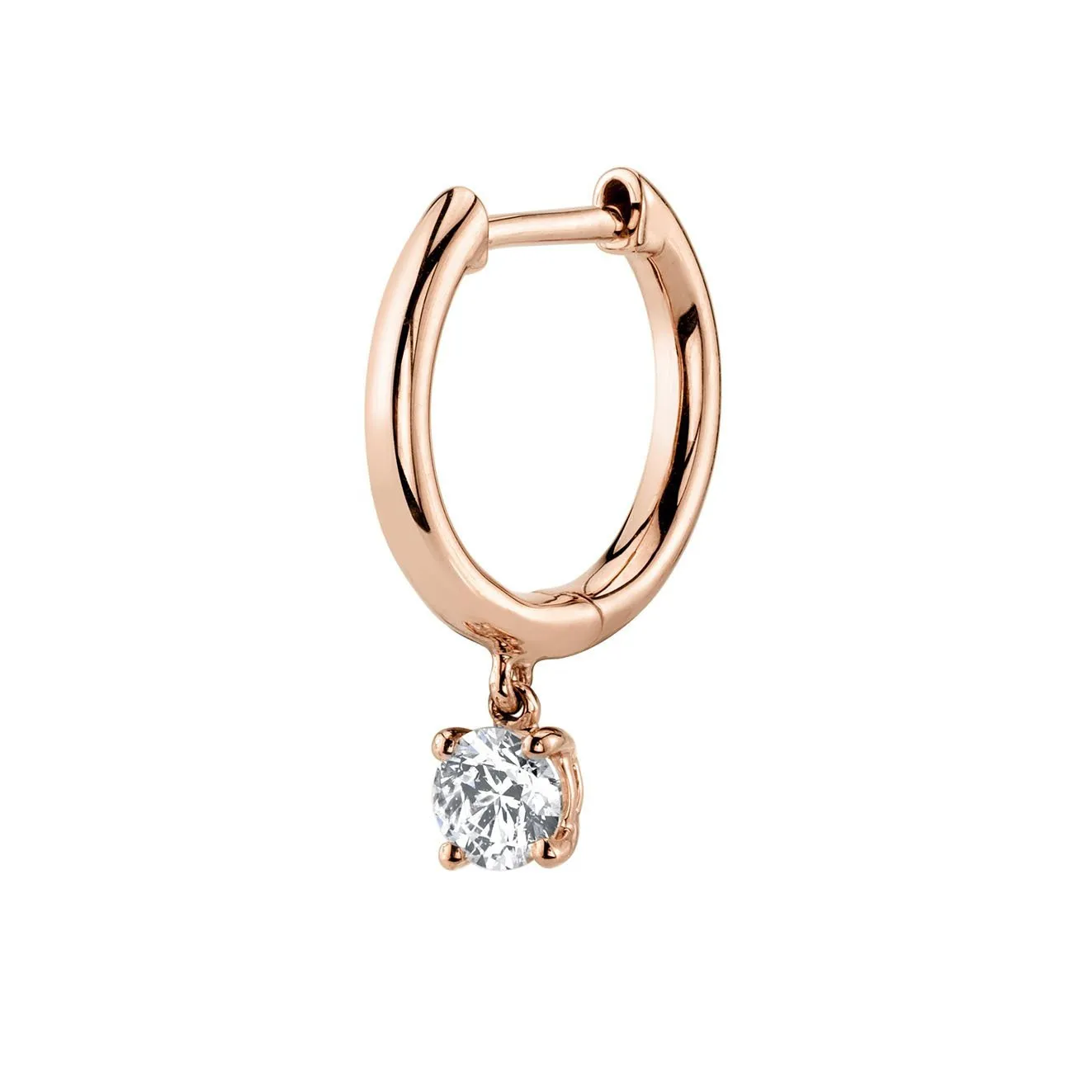 SINGLE HUGGIE WITH ROUND DIAMOND DROP Anita Ko