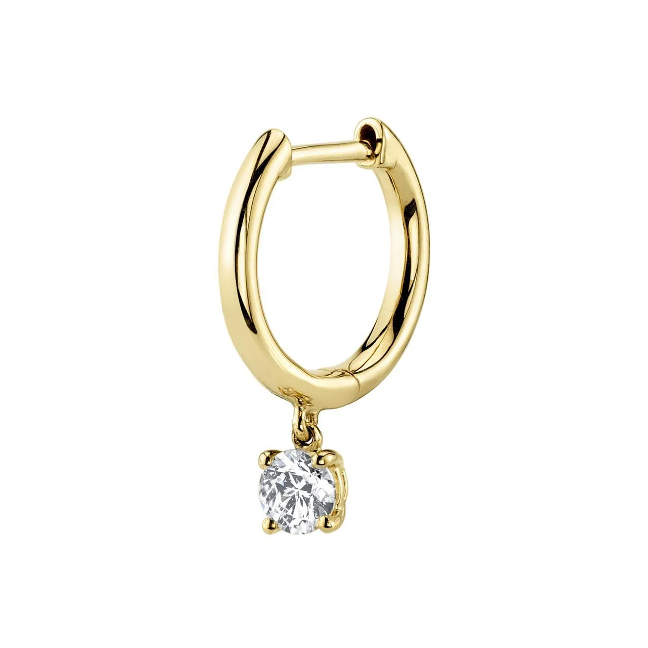 SINGLE HUGGIE WITH ROUND DIAMOND DROP Anita Ko