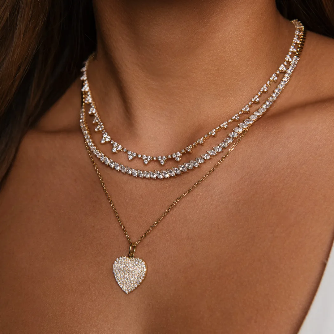 SMALL PEBBLE DIAMOND HEART PENDANT Anita Ko