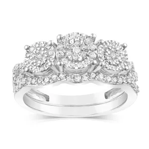 Sterling Silver 0.45 Carat Diamond Bridal 2Ring Set Shiels