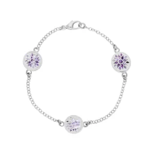 Sterling Silver 10mm Blue John Three Round Chatsworth Décor Bracelet