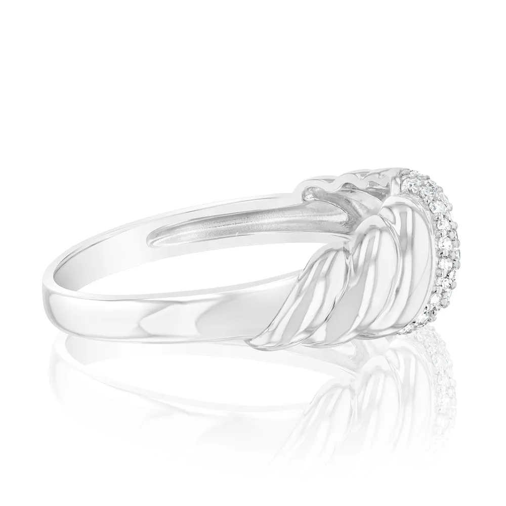 Sterling Silver 1/6 Carat Diamond Ring Shiels