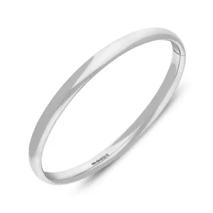 Sterling Silver 4mm Domed Hinged Bangle