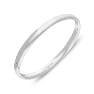 Sterling Silver 5mm Domed Hinged Bangle