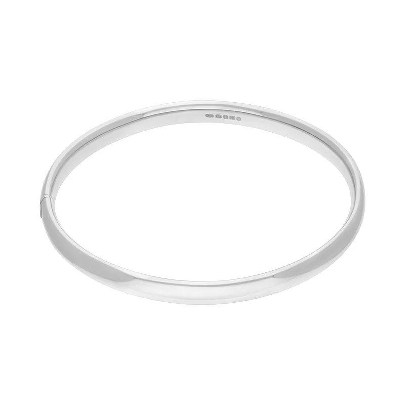 Sterling Silver 5mm Domed Hinged Bangle