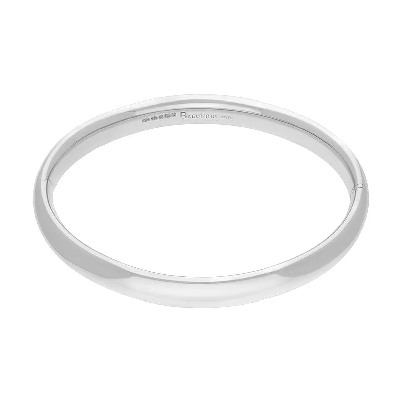 Sterling Silver 7mm Domed Hinged Bangle
