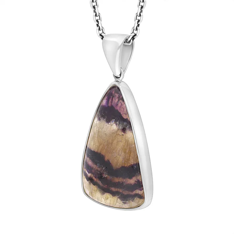 Sterling Silver Blue John Abstract Necklace D