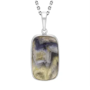 Sterling Silver Blue John Abstract Necklace D