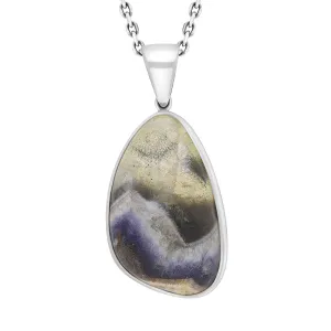 Sterling Silver Blue John Abstract Necklace D