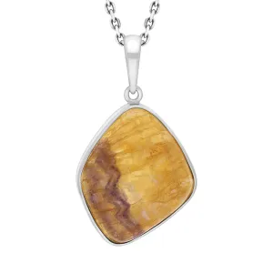 Sterling Silver Blue John Abstract Necklace D