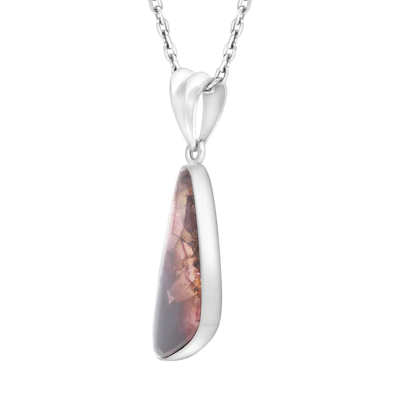 Sterling Silver Blue John Abstract Oval Necklace D