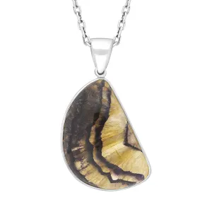 Sterling Silver Blue John Abstract Oval Necklace D