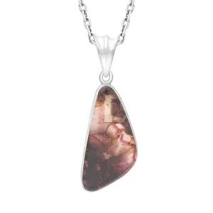 Sterling Silver Blue John Abstract Oval Necklace D