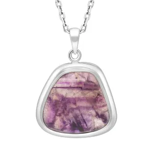 Sterling Silver Blue John Abstract Solid Edge Necklace D