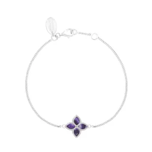 Sterling Silver Blue John Eden Marquise Flower Bracelet