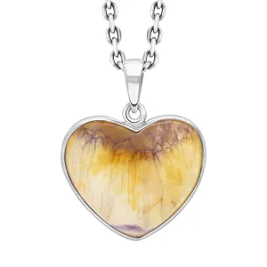 Sterling Silver Blue John Heart Necklace D