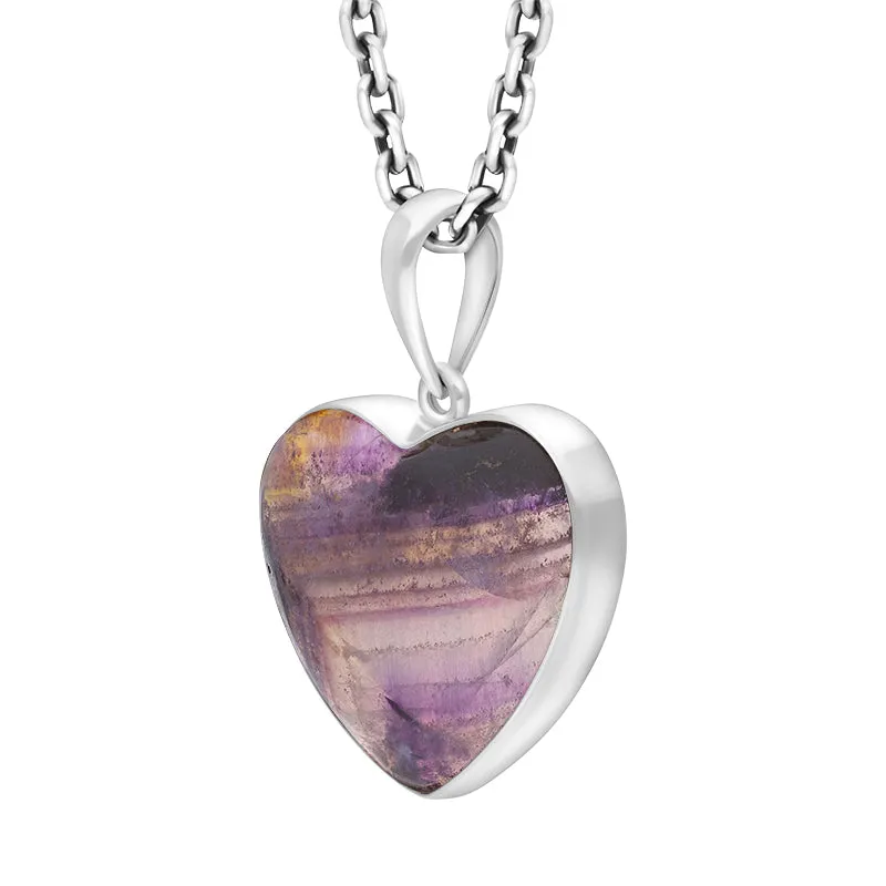 Sterling Silver Blue John Heart Necklace D