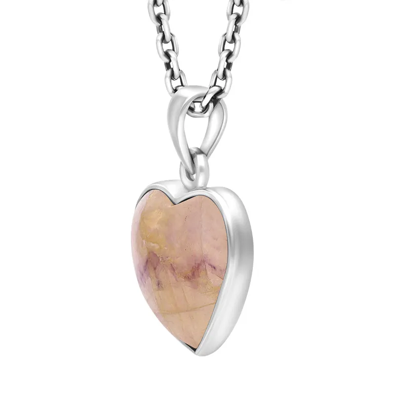 Sterling Silver Blue John Heart Pendant Necklace D