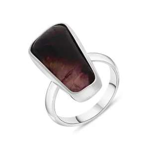 Sterling Silver Blue John Oblong Abstract Ring D