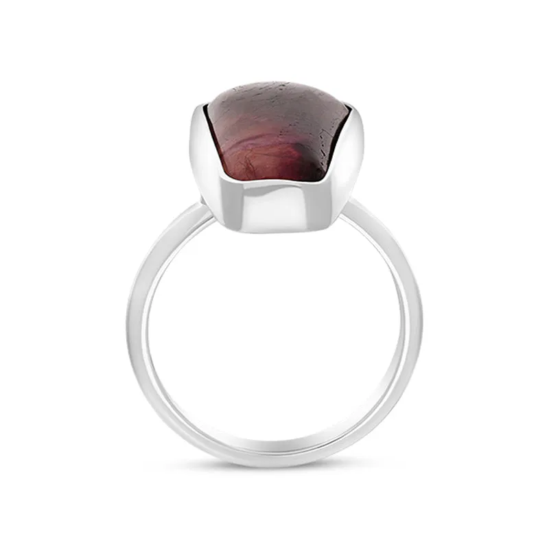 Sterling Silver Blue John Oblong Abstract Ring D