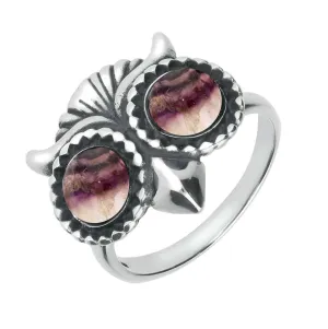 Sterling Silver Blue John Owl Eyes Ring