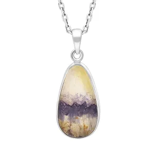 Sterling Silver Blue John Pear Necklace D