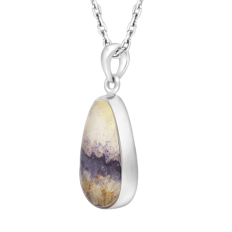 Sterling Silver Blue John Pear Necklace D