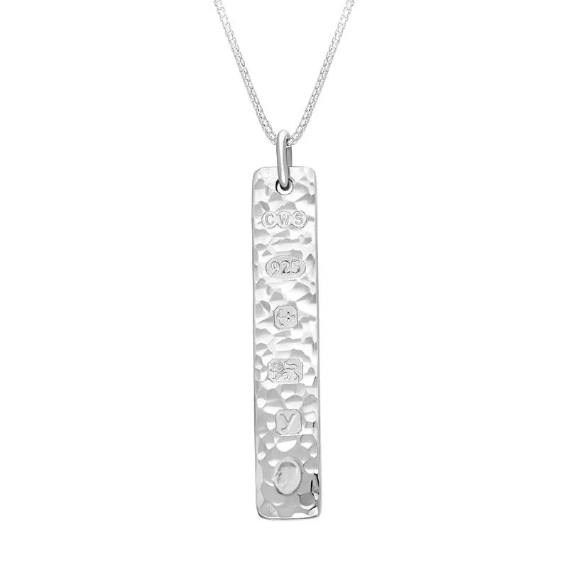 Sterling Silver King's Coronation Hallmark Hammered Ingot Pendant D