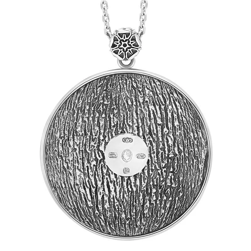 Sterling Silver King's Coronation Hallmark Large Round Emblem Necklace D