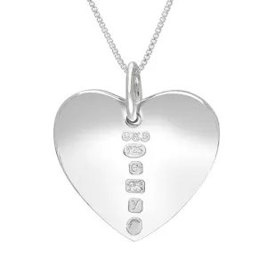 Sterling Silver King's Coronation Hallmark Polished Heart Small Pendant D