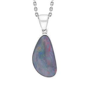 Sterling Silver Opal Doublet Abstract Necklace D