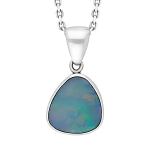 Sterling Silver Opal Doublet Abstract Necklace D