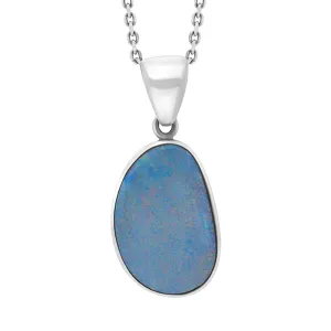 Sterling Silver Opal Doublet Abstract Necklace D
