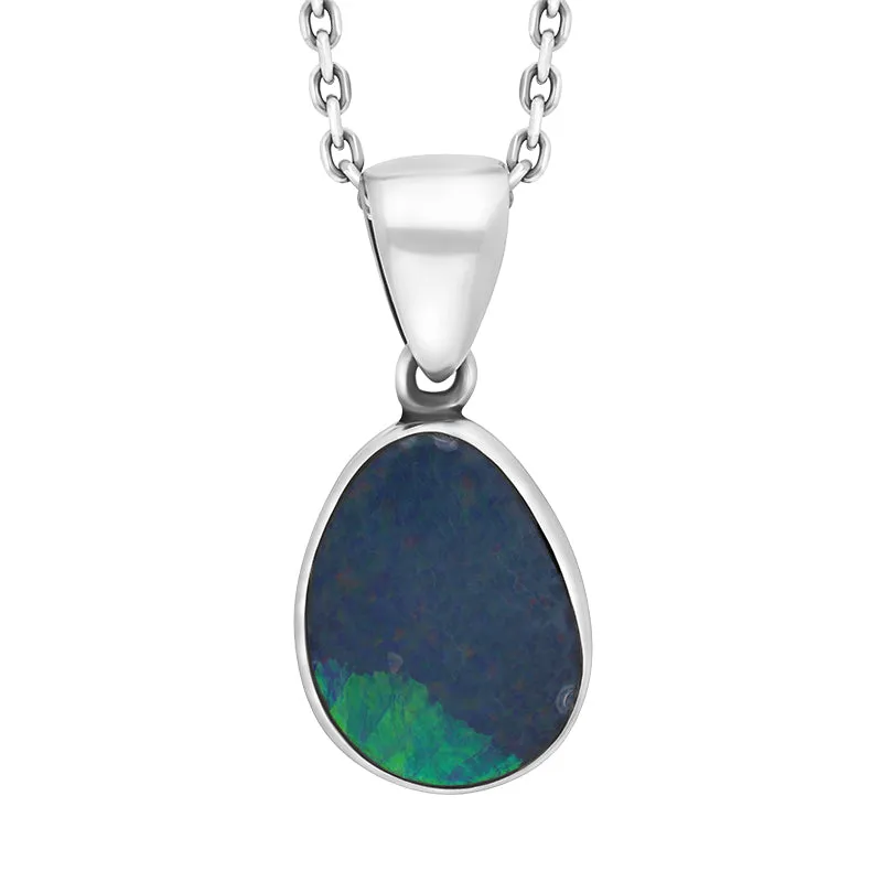 Sterling Silver Opal Doublet Abstract Necklace D