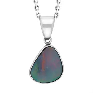Sterling Silver Opal Doublet Abstract Necklace D