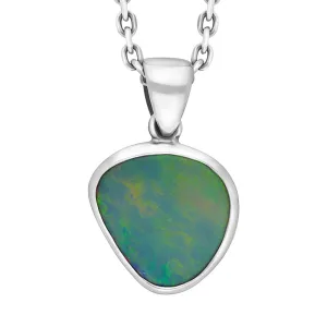 Sterling Silver Opal Doublet Abstract Necklace D
