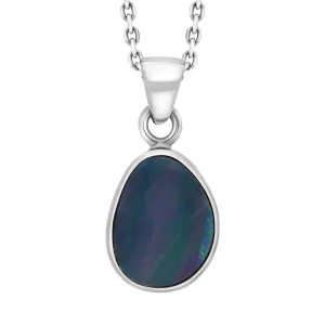 Sterling Silver Opal Doublet Abstract Necklace D