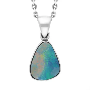 Sterling Silver Opal Doublet Abstract Necklace D