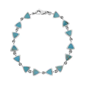 Sterling Silver Turquoise Curved Triangle Bracelet