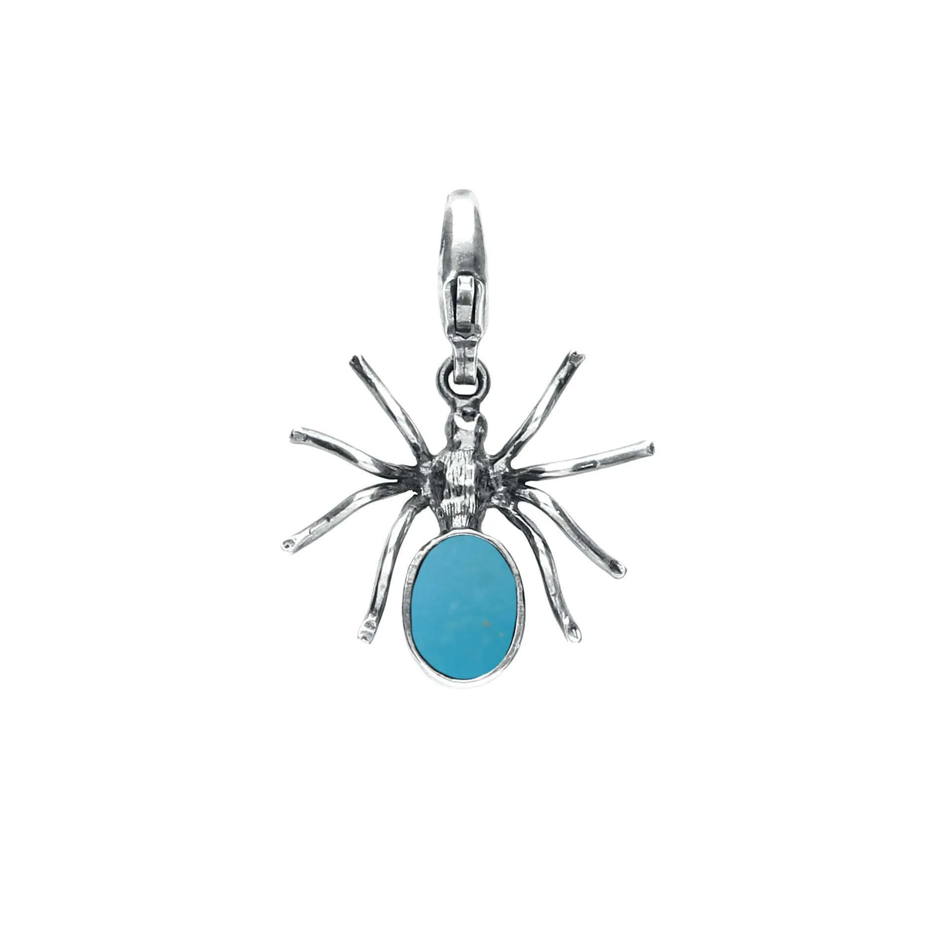 Sterling Silver Turquoise Spider Clip Charm