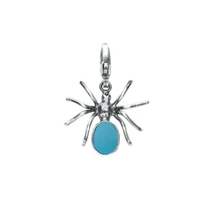Sterling Silver Turquoise Spider Clip Charm