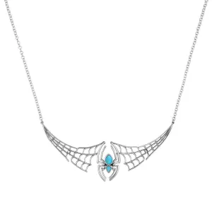 Sterling Silver Turquoise Spider Extended Web Necklace