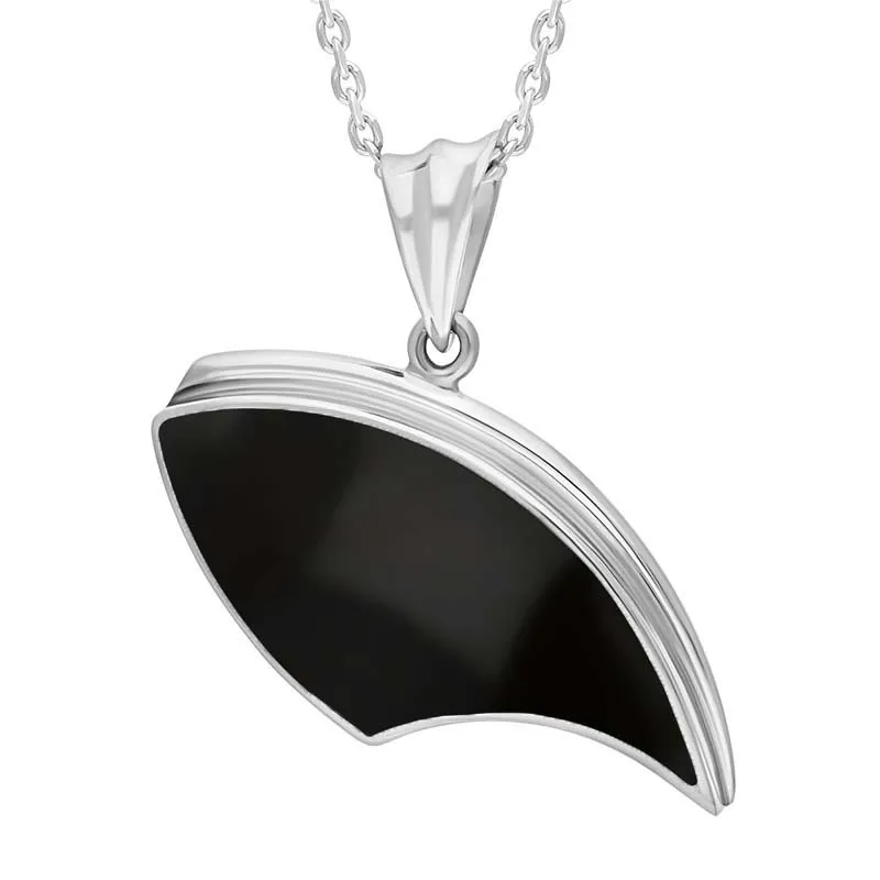 Sterling Silver Whitby Jet Claw Shaped Necklace